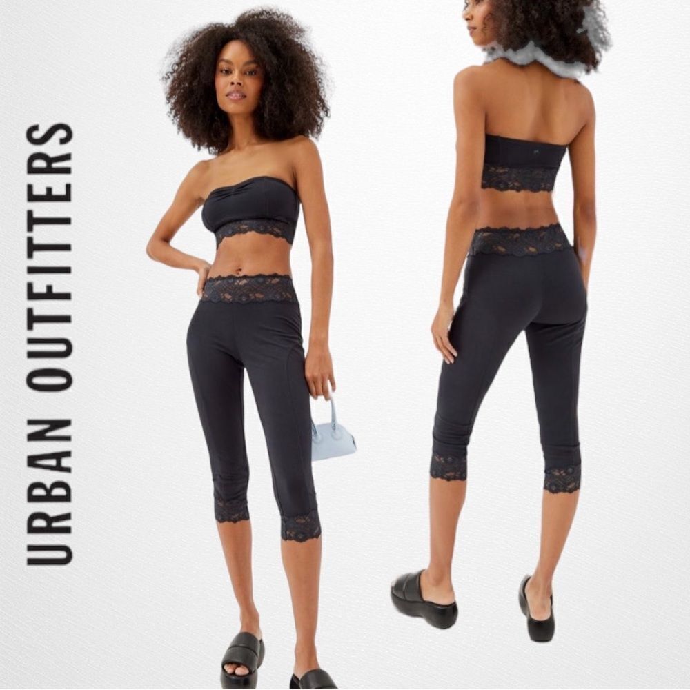 UO URBAN OUTFITTERS Out From Under Kora LaceโTube Top & Capri Pant Set NEW S L